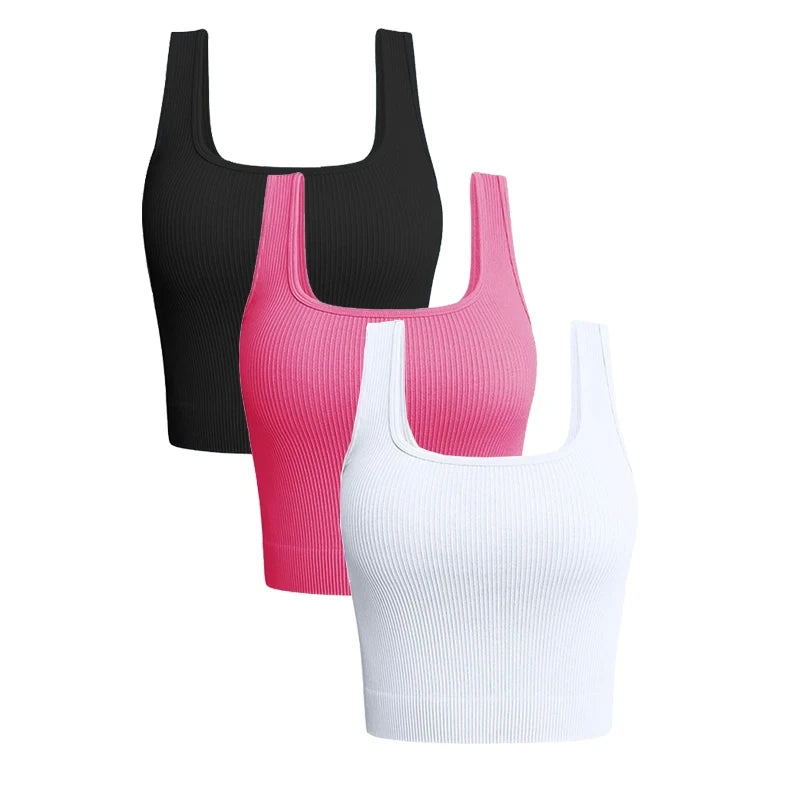 Ribbed Square Neck Crop Tank