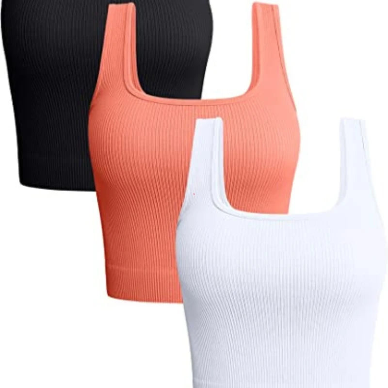Ribbed Square Neck Crop Tank