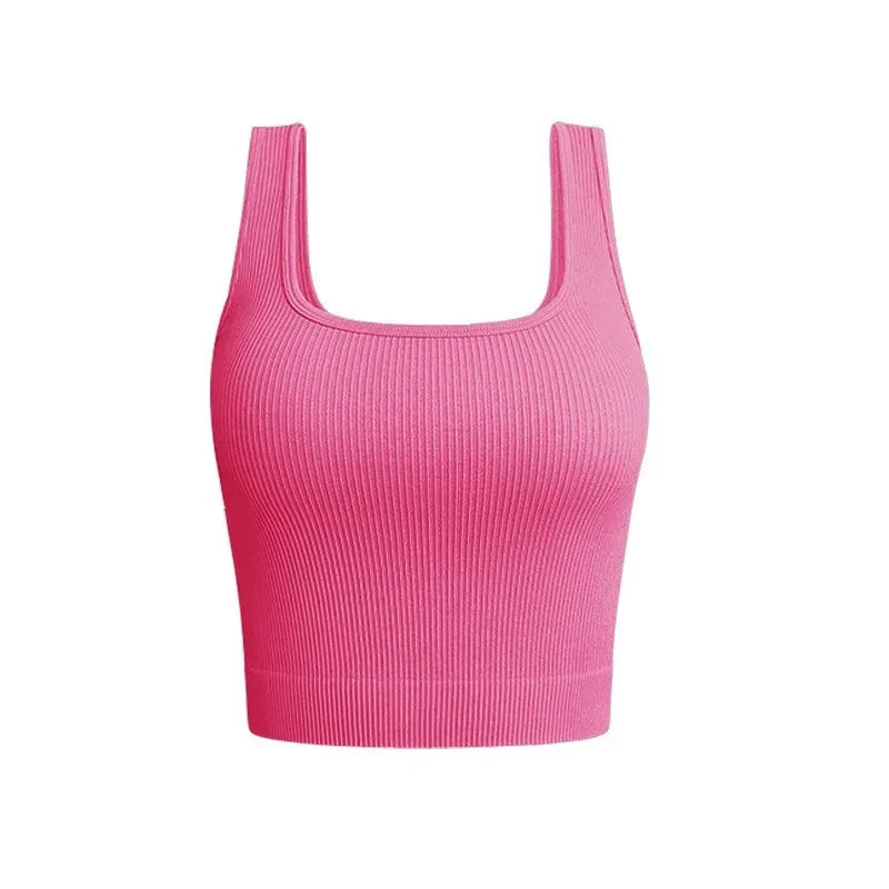 Ribbed Square Neck Crop Tank