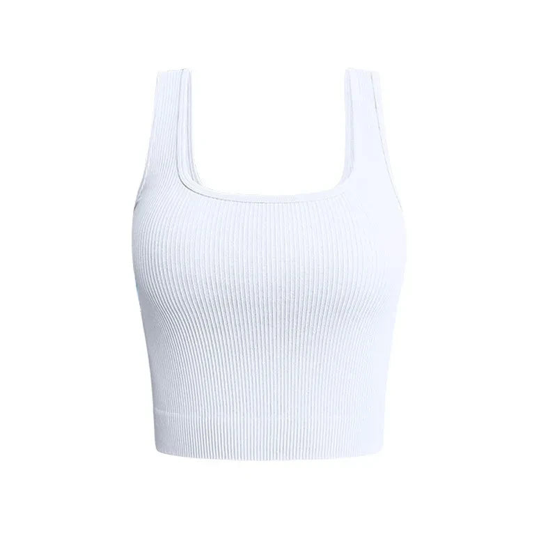 Ribbed Square Neck Crop Tank